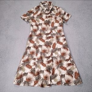 La Luce Womens Size 10 Dress Button Front Floral Short Sleeve Multicolor EUR 42